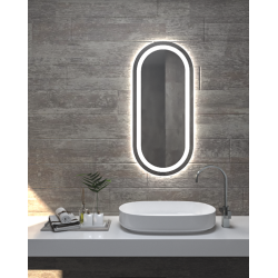 Κρεμαστός Καθρέπτης Semi-Oval Mat 100 x 45 εκ. με Led